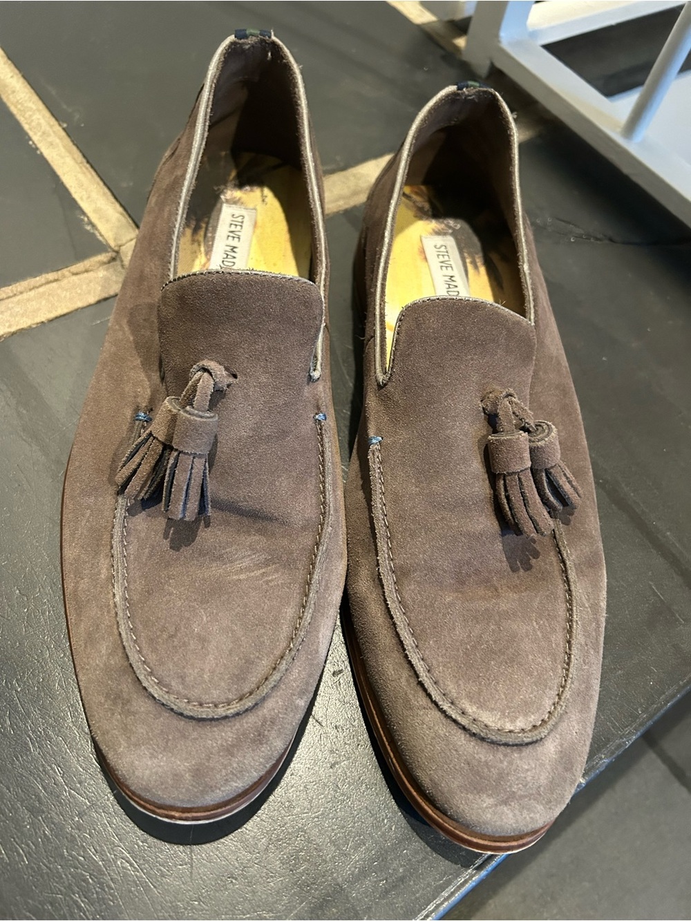 Steve Madden Gray Suede Tassel Loafers - Men’s Slip-Ons
